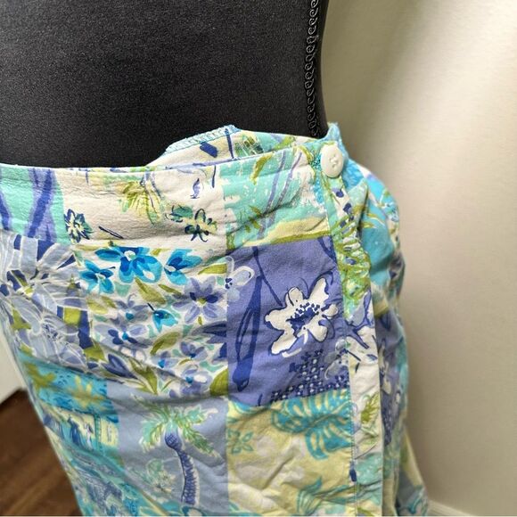 ELCC Vintage Floral Patchwork Skort - Blue and Green 1X - Picture 5 of 8
